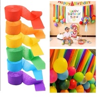 22M multicolored crepe paper roll for birthday decoration and party decoration background