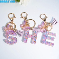 BARR1YRB A To Z 26 Alphabet Keyring, A To Z 26 Initials Alphabet Purple Snowflakes Letter Keychain, 