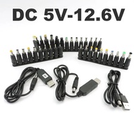 Dc 5v To Dc 9v 8.4v 12.6v 12v Step Up Module Usb Power Boost Cable Line Converter With 34pcs Dc Female Charger Adapter Plug P1