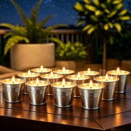 Citronella Candles Outdoor 12 Pack 2oz Small Portable Tin Candles Natural Soy Wax and Citronella Ess