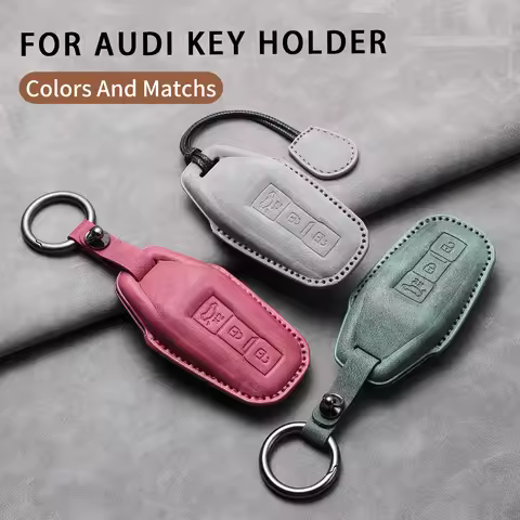 3 Buttons Leather Car Key Case Cover Shell For Audi A3 A5L Q6 A6L A6 A7 Q7 Q3 Q5 New 2025 Car Remote