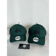 STÜSSY NEW ERA 9TWENTY BASIC STRAPBACK FOREST GREEN