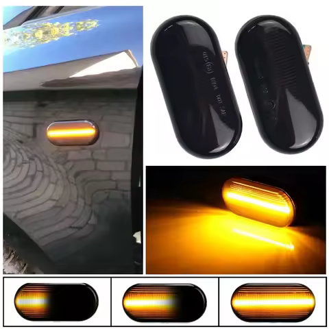 2PCS Car Fender Turn Signal Light LED Dynamic Side Marker Flash Side Side Light for SEAT Ibiza 6L Co