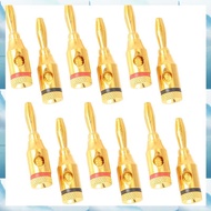[G V W E] Gold-Plated Banana Plug or Connector (Open Screw Type) (6 Pairs (12 Plugs)) Audio Plug Spe