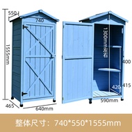 Outdoor Storage Cabinet Garden Tool House Waterproof Sun Protection Patio Solid Wood Shelf Yard Misc