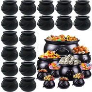 5pcs Mini Candy Cauldron Kettles,Witch Cauldron Kettles Small Plastic Cauldron Halloween Pot Candy h