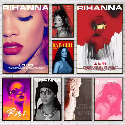Singer R-Rihanna Poster PP Paper Decorative Wall Art for Living RoomsBedrooms Bars Cafes Stylish Hom