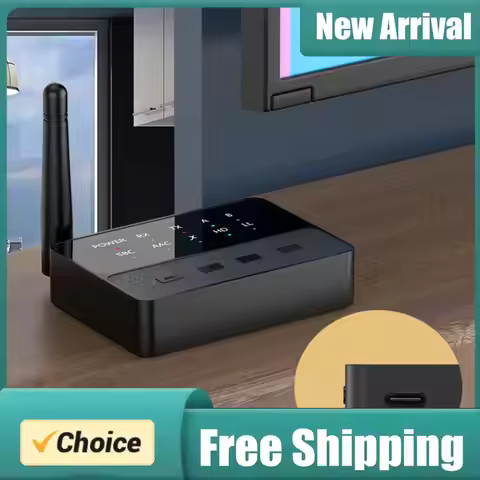 Bluetooth-Compatible 5.3 Wireless Stereo Receiver Transmitter 3.5mm AUX/RCA 2 In 1 Wireless Audio Do