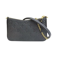 黑色 原花壓紋 牛皮 Easy Pouch O【LOUIS VUITTON LV 路易威登】 M80349