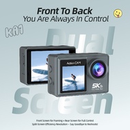 KiTBEEZ KA-1 WiFi Action Camera 5K 30FPS 48MP Dual Touchscreens Stabilization Waterproof - Ideal for