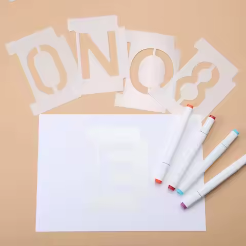 Stencil Kit 0-9 Numbers and 26 Letters, Reusable Plastic Numbers Stencils, 6 Inch Tall Numbers with