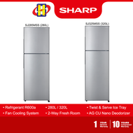 Sharp Refrigerator (280L/320L) AG CU Nano Deodoriser with Twist Ice Tray Smile Series 2-Door Fridge SJ285MSS / SJ325MSS