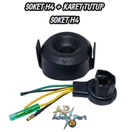 H4 socket + H4 socket cover rubber (1 set) original universal car motorbike
