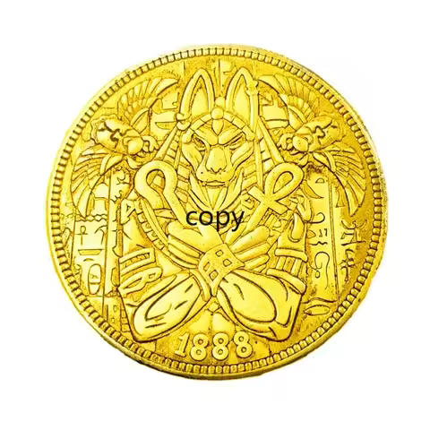 1pcs 1921 Greek mythological Golden coin god of death coin Anubis vagrant coin ,decoration coin