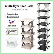 Rak Kasut Plastic Shoes Rack/ Multi-layer Shoe Rack/ Storage Cabinet Space Saving DIY Multi-tier Sim