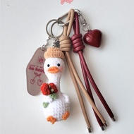 GANTUNGAN Tassel Pop Laladuck Duck Crochet Bag Charm Handmade Premium Aesthetic Handmade Duck Knitte