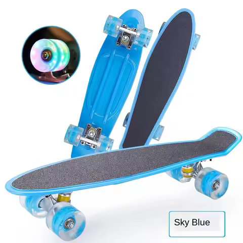 56cm Frosted Deck Fish Skateboard Single Rock Skateboard Flashing Wheel Fishboard Skateboard Mini Cr