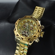 Men Watch INVICTA Unique Large Surface Gold Sports Casual 【BYUE】