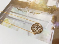 925純銀 氣質萬花筒項鍊  純銀項鍊 黃k金項鍊