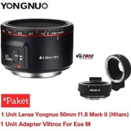 Yongnuo 50mm f1.8 ll Lens And Viltrox adapter for canon Eos M