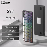 RK S98 3 Mode Mechanical Keyboard RGB Backlight Customized with Display and Knob Full-key Hot Swappa