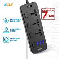 hemat ecle power strip stop kontak 3 power socket 3 smart usb port