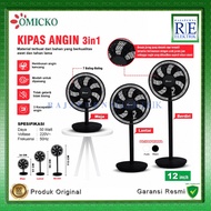 OMICKO 12-inch 3-in-1 Standing Fan with Table,/ Floor, Standing Fan KA-1233