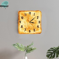 UNQCSA Toasted Bread Shape Wall Clock Accurate Watch Creative Timepiece Home Decor
