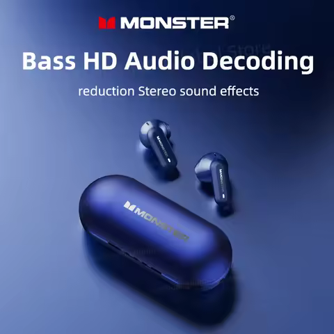 Monster XKT25 Wireless Bluetooth 5.4 Headphones TWS Hifi Stereo Earphones Gaming Headset Noise Reduc