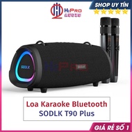 Loa Karaoke Bluetooth SODLK T90 Plus 100W – Kèm 2 Mic Không Dây Pin 9000mAh Chống Nước IPX6 LED Đổi 