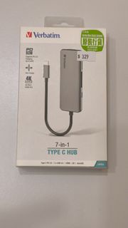 Verbatim 7合1 Type C Hub 支援PD充電 4K HDMI
