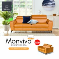 Monviva Italian style high quality full leather Sofa 2/3 seater modern comfort luxury classic timele