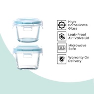 EZALO Baby Food Container Heat Resistant Borosilicate Glass Airtight Milk Powder Storage Box (150ml/