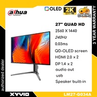 DAHUA LM27-G034A 27" QD-OLED GAMING MONITOR w/SPEAKER ( 27" QD-OLED 2K QHD / 0.03MS / 240Hz / HDMI +
