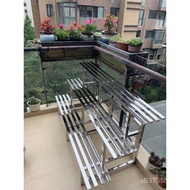 Shelf Outdoor Shelf Flower Stand Balcony Courtyard Ladder Type Multi-Layer Floor-standing Iron Art I