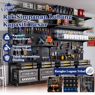 Standing Pegboard Rak Besi Adjustable Minimalis Putih/Hitam Gaming Bedroom Office -Jaminan Kualiti