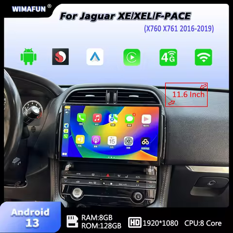 11.6-Inch Android 13 Car Radio Multimedia Player Wireless Carplay Smart Auto System for Jaguar XE XE