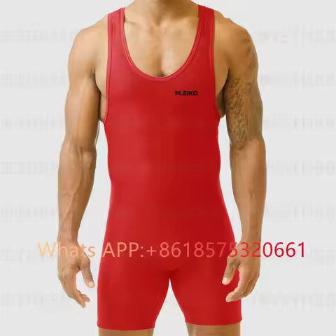 2025 Men's Wrestling Singlet Suit Sleeveless Boxing One piece Bodysuit Tummy Control Wear GYM Iron T