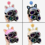 Aviator goggles helmet with cute helmet accessories