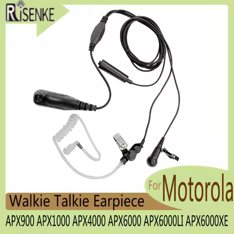 Walkie Talkie Radio Earphone, Headset, Compatible for Motorola, APX900, APX1000, APX4000, APX6000, A