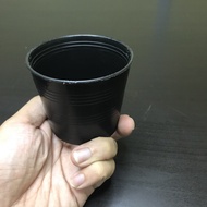 Augustfame - 7.5cm round planting pot - Black Color