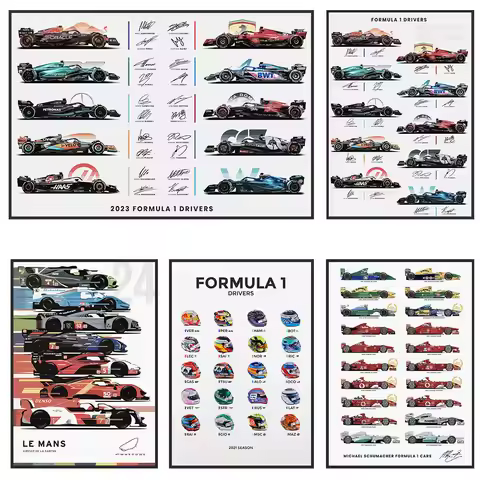 Formula 1 F1 Racing Team Print Posters, Canvas Painting, Wall Art, Pictures for Living Room, Home De