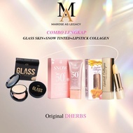 DHERBS COMBO LENGKAP(GLASS SKIN TAN+SUNSCREEN+LIPS COLLAGEN) meakup skincare face
