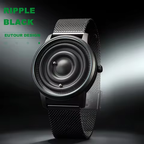 EUTOUR Magnetic Couple Watches: Stainless Steel Quartz Timepieces with Ball Bearings – For Him & Her