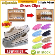 🇲🇾 Double Layer Colorful Plastic Shoe Rack Storage Organizer Adjustable Shoes Clip Space Saving Rak Kasut Berganda 鞋子收纳