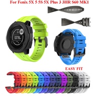 26 22MM Watchband Strap for Garmin Fenix 5 5X 3 3 HR Fenix 6X 6 6S S60 MK1 Watch Quick Release Silicone Easyfit Wrist Band Strap