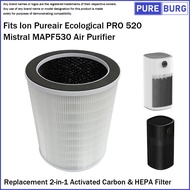 Fits Ion Pureair Ecological PRO 520 Mistral MAPF530 Air Purifier 2-in-1 HEPA Replacement Filter