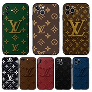 Soft black TPU silicone phone case LV for iPhone 11 12 13 Pro Max Mini