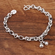 Gourd Silver Bracelet 999 Sterling Silver Female Retro Ethnic Style Niche Design with Pendant Bracel