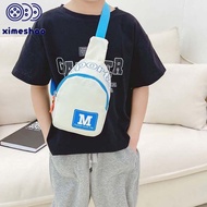 XIMESHAO ไนลอนทำจากไนลอน กระเป๋าคาดอกเด็ก สไตล์เกาหลีแบบ ตัวอักษร M กระเป๋า Crossbody สำหรับเด็ก แบบพกพาได้ กระเป๋ากีฬาสำหรับเด็ก กระเป๋าสะพายเดินทางกลางแจ้ง เด็กชาย/เด็กหญิง